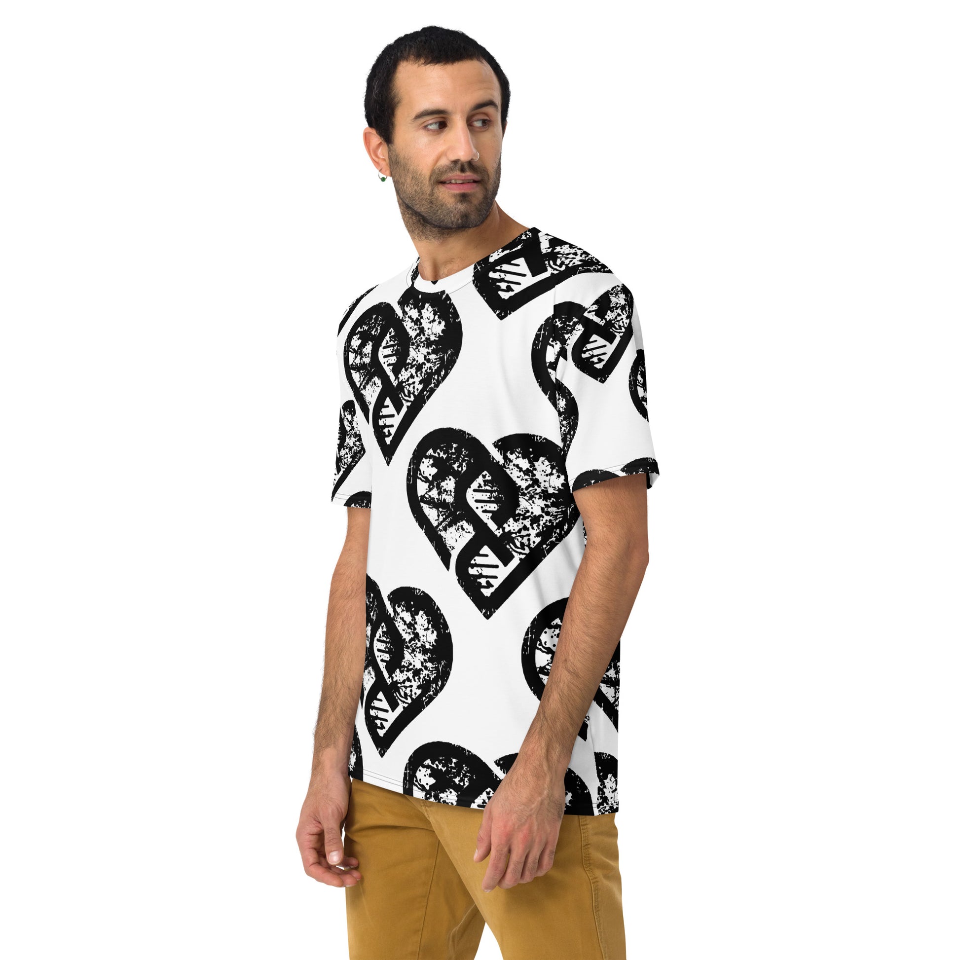 Heart Pattern Shirt (Grunge White)