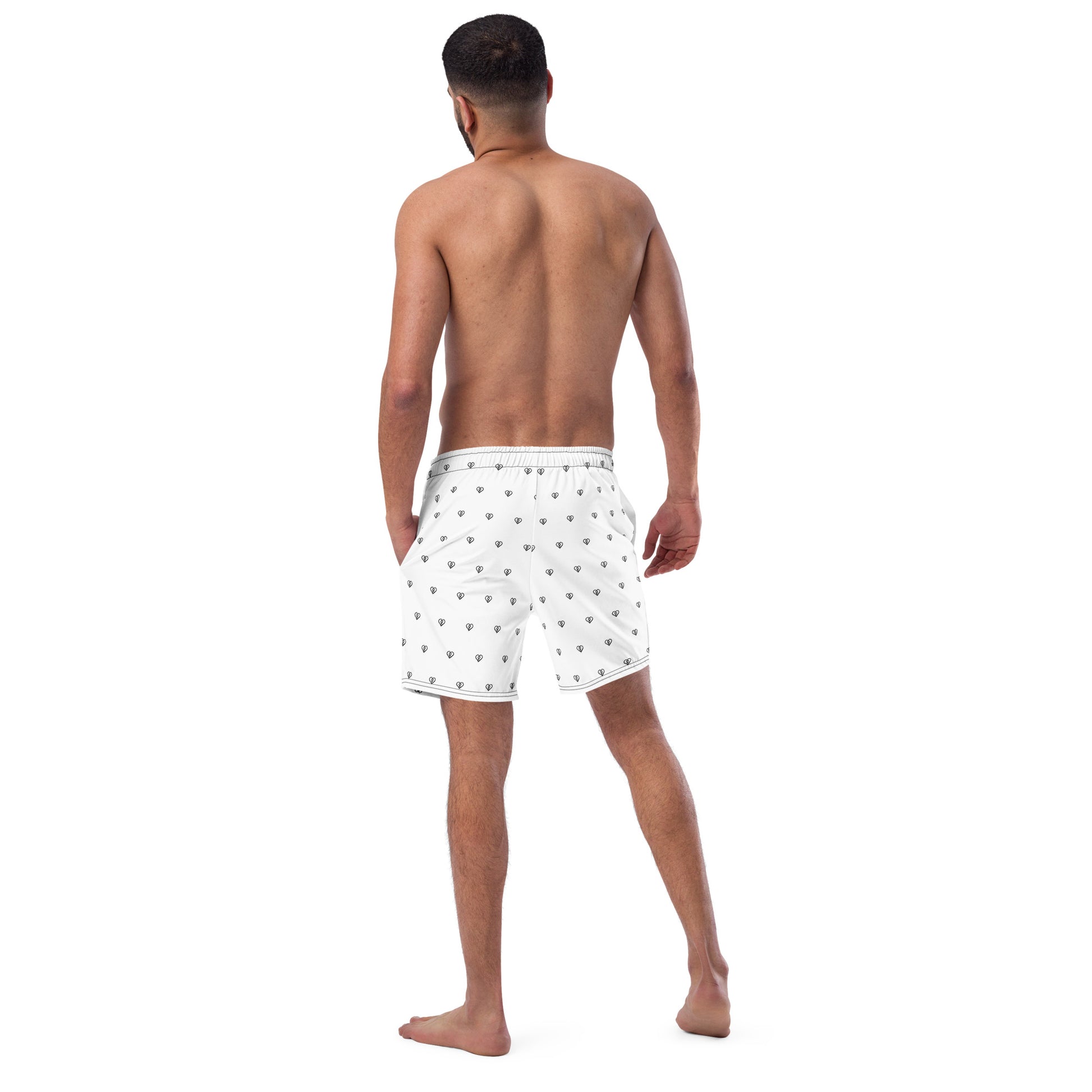 Heart Pattern Bathing Suit (White)
