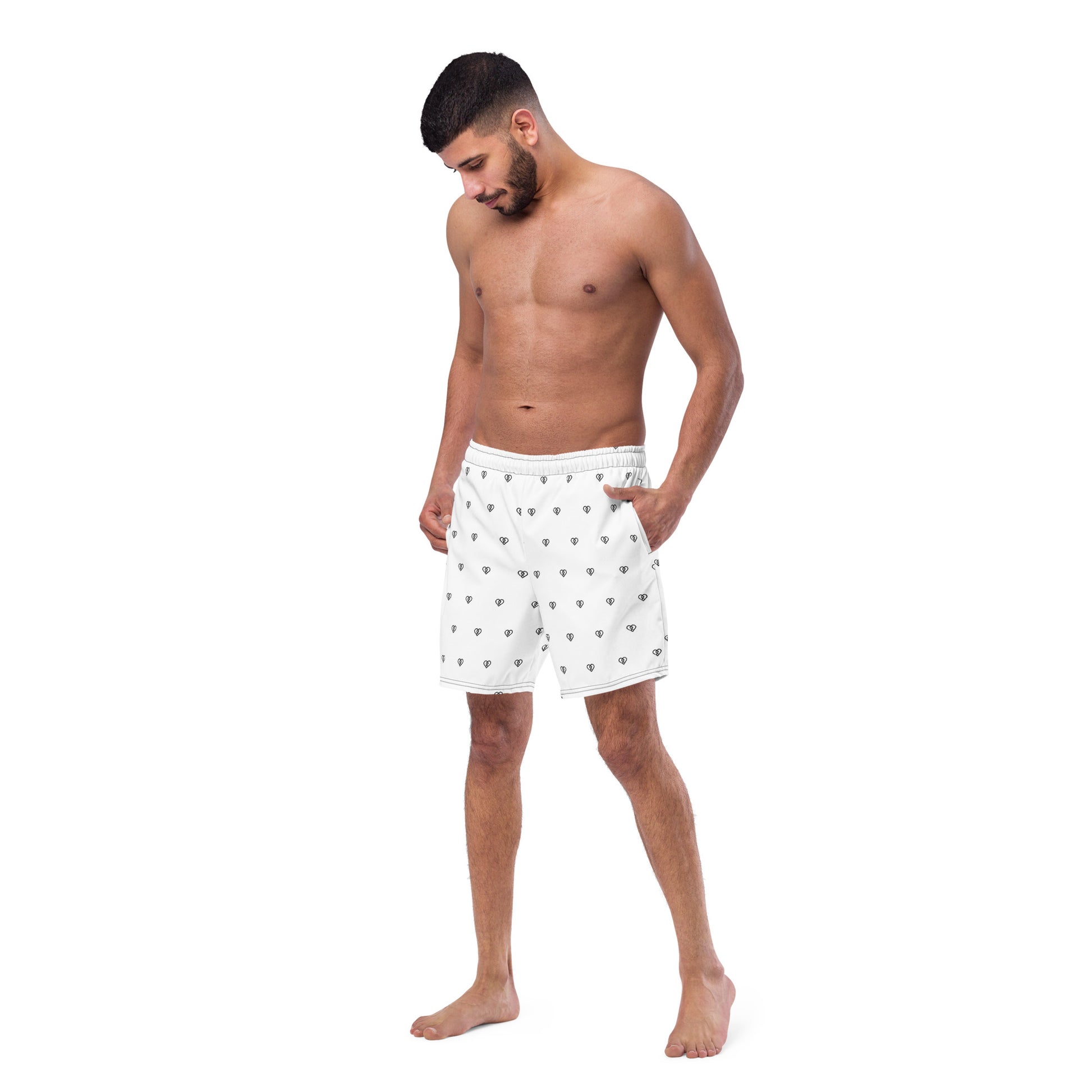 Heart Pattern Bathing Suit (White)
