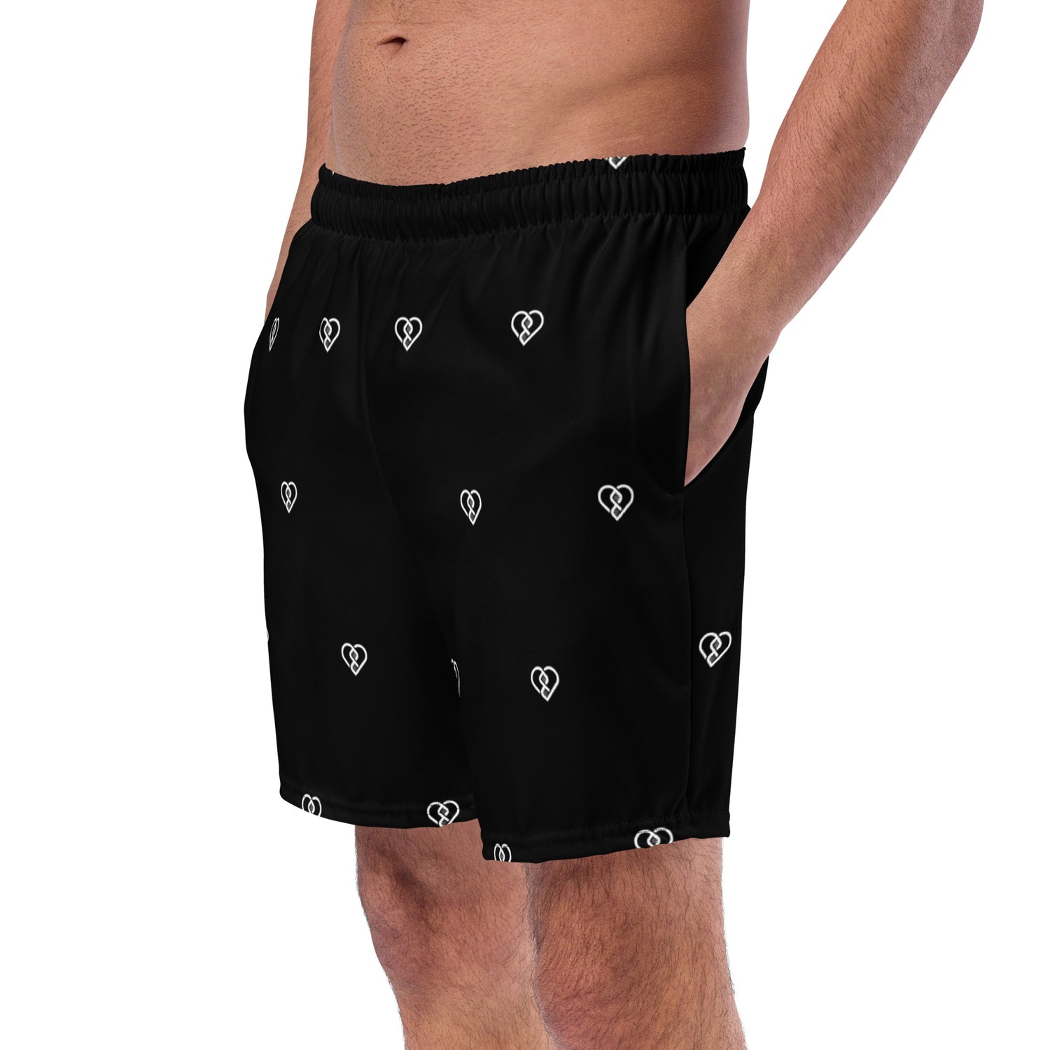Heart Pattern Bathing Suit (Black)