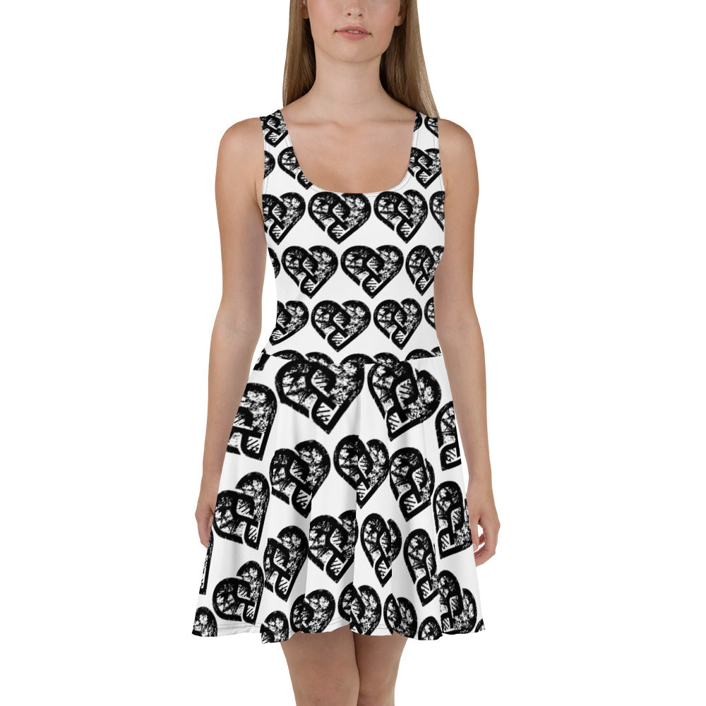 Heart Pattern Dress - Skater Grunge