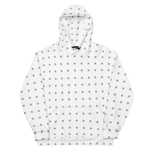 Streetwear hoodie with heart patttern