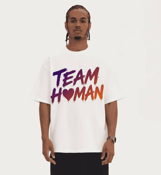 Heavyweight Oversized Graphic T-Shirt - Team Human