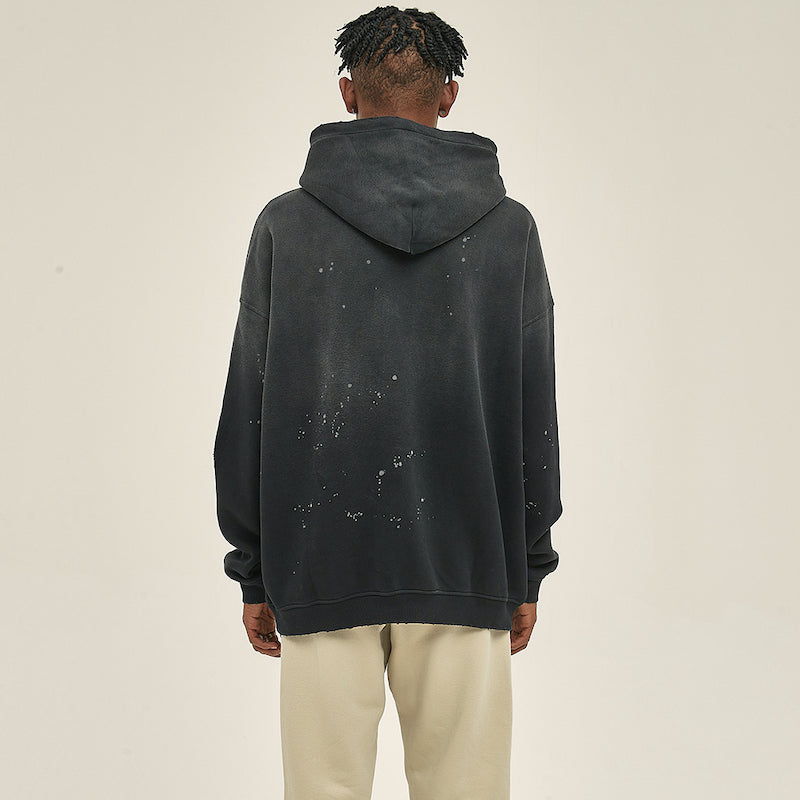 Heavyweight Vintage Wash Frayed Fleece Hoodie