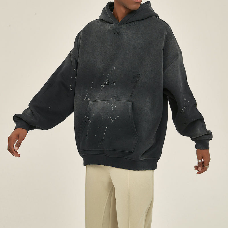 Heavyweight Vintage Wash Frayed Fleece Hoodie