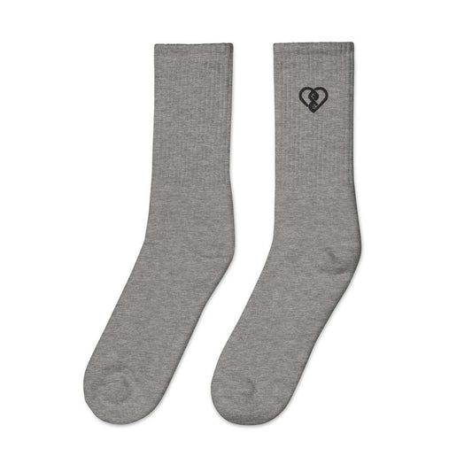 DNA Heart Logo Embroidered socks