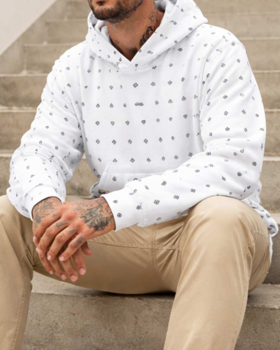 B/W Pattern Hoodie
