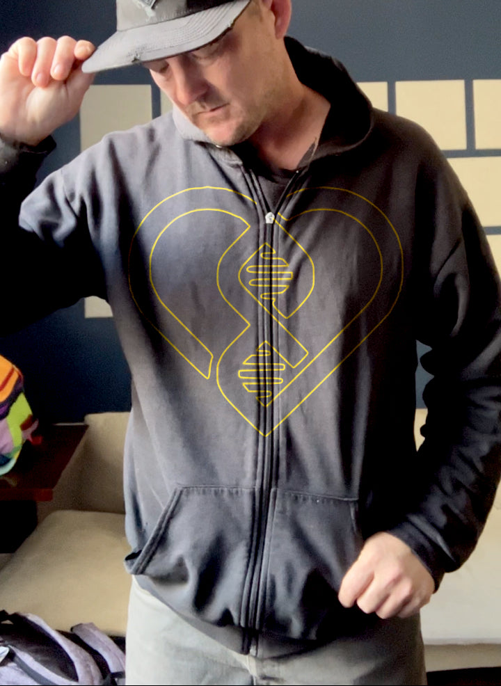 Heart of Gold Oversized Zip Hoodie