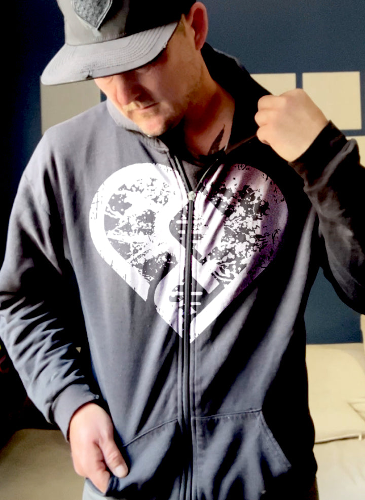 Brand Grunge Oversized Zip Hoodie