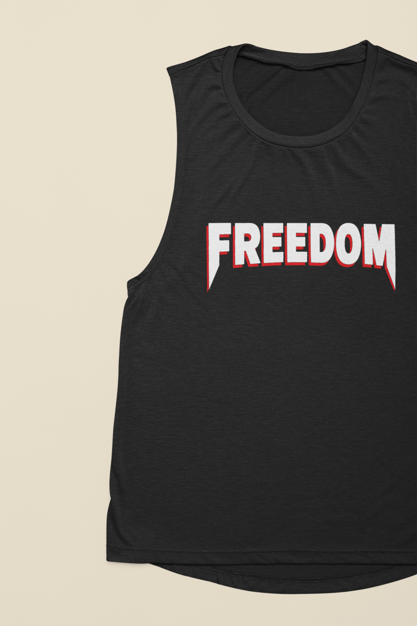 Freedom Fangs Stonewash Tank Top — Vintage Rock Style Graphic Muscle Tee