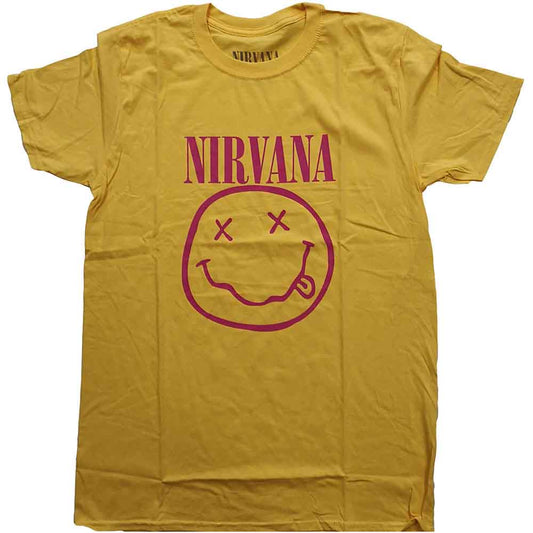 Nirvana T-Shirt Pink Happy Face