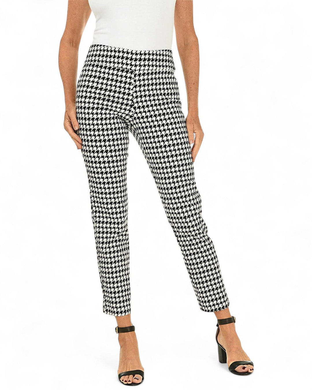 Pull on Pant - Black Mini Hounds tooth
