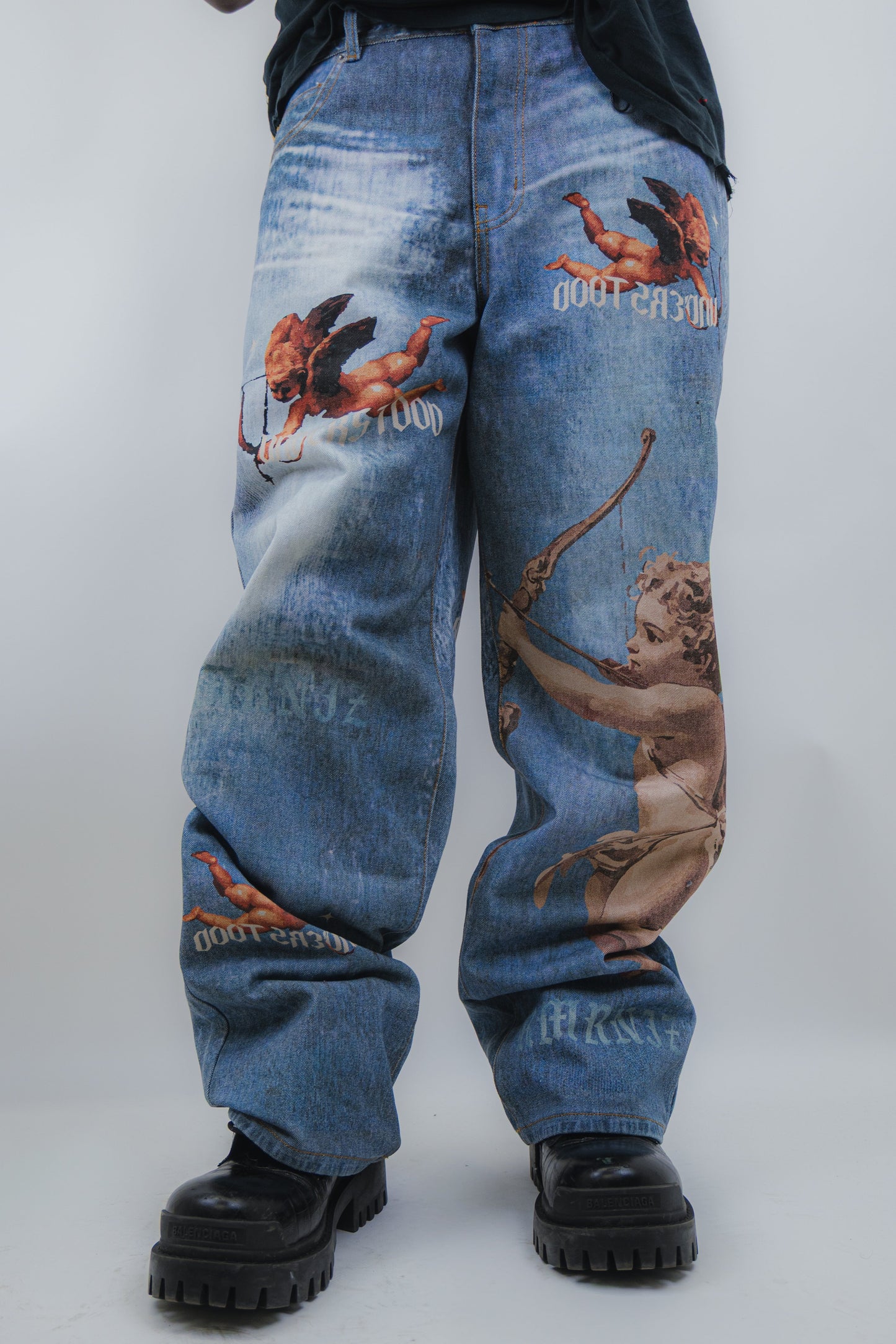Graphic Printed Baggy Jeans