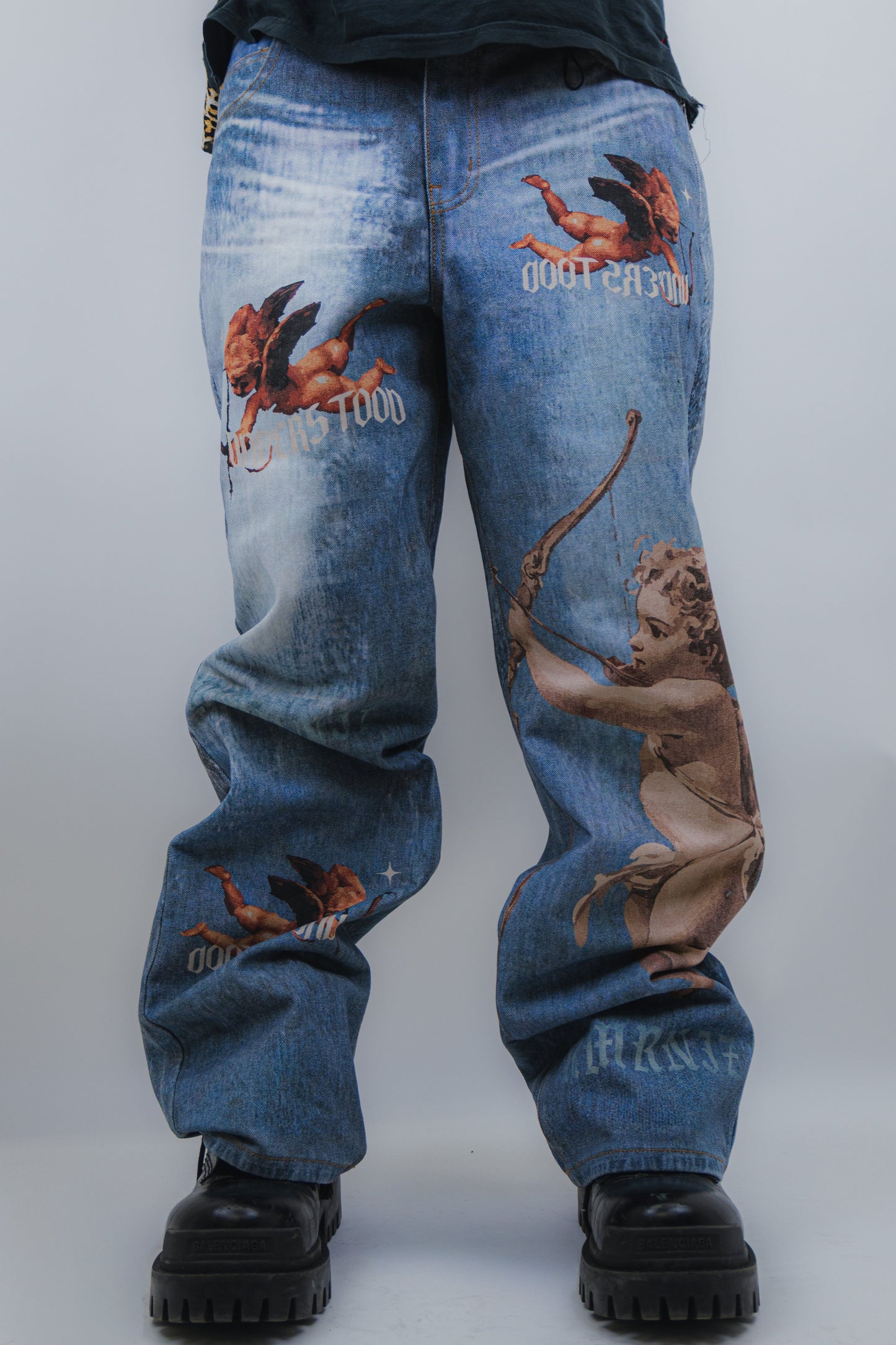 Graphic Printed Baggy Jeans
