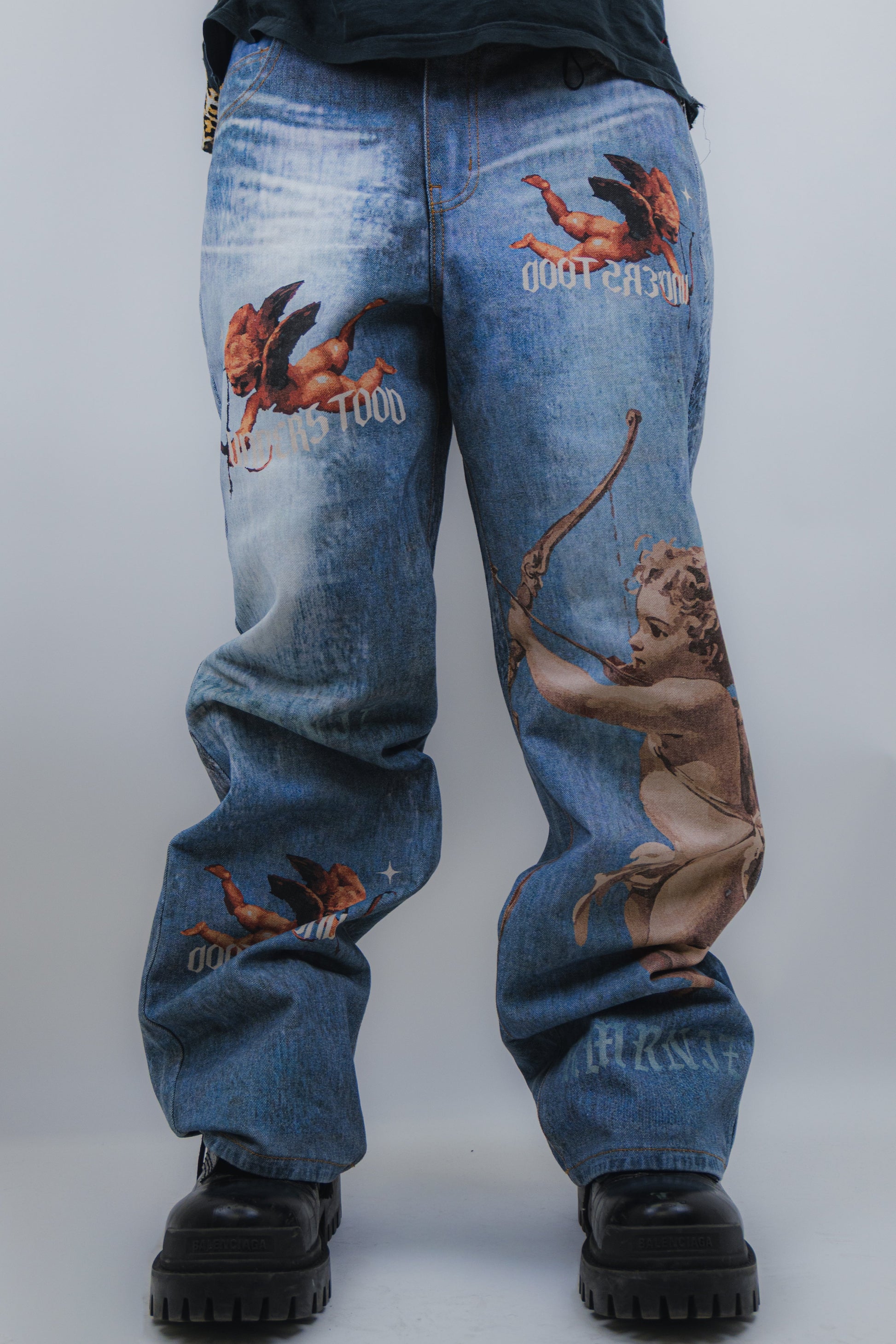 Graphic Printed Baggy Jeans