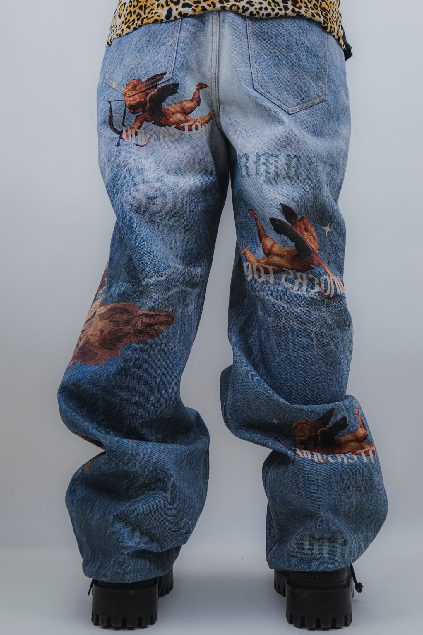 Graphic Printed Baggy Jeans