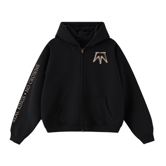 No Kings Inspired Zip Hoodie - Real Kings No Crowns