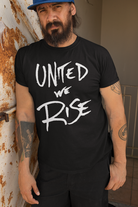 United We Rise Handwritten T-Shirt — Graphic Solidarity Tee