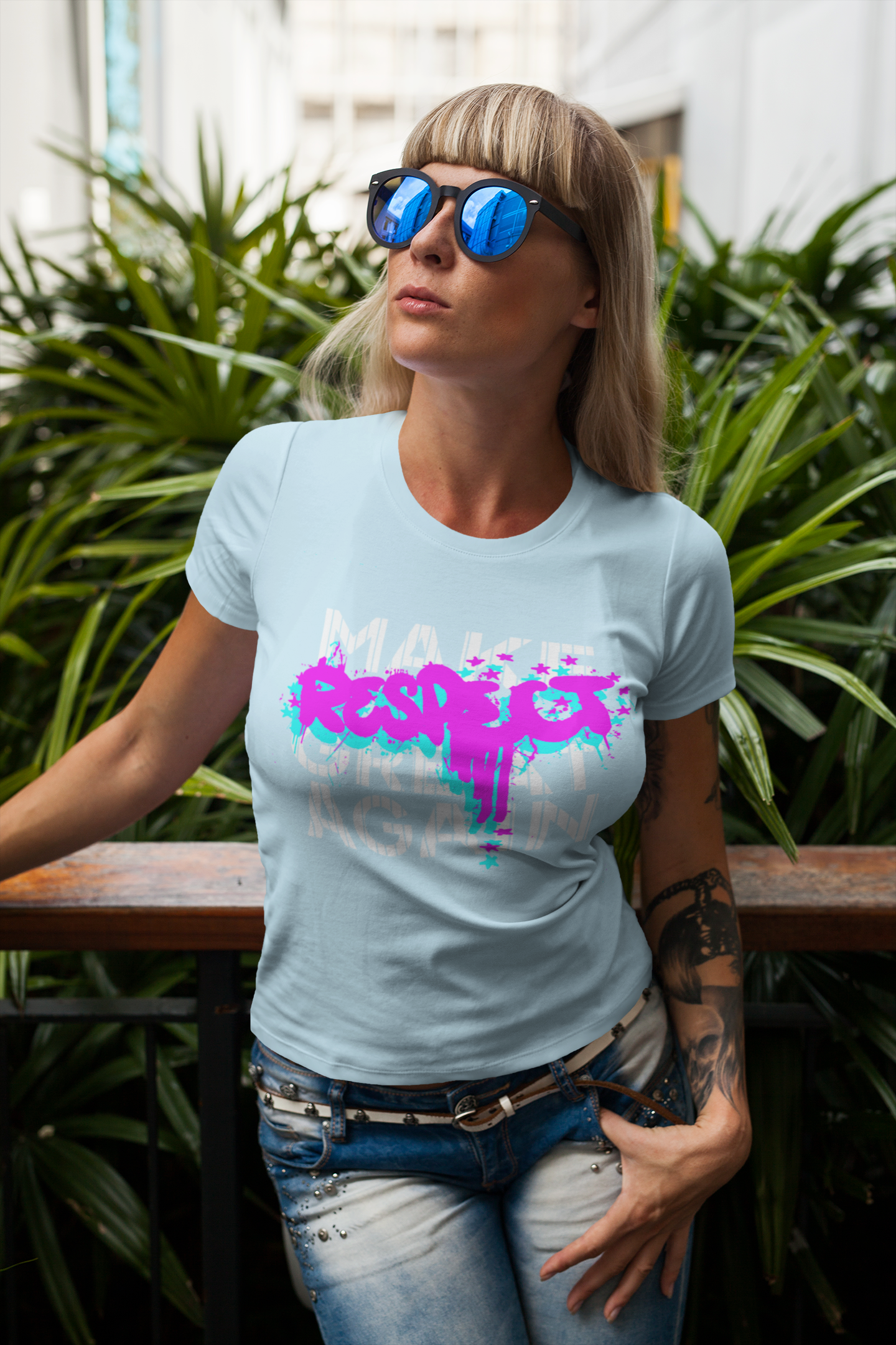 Make Respect Great Again Graffiti Paint-Splash Graphic Tee