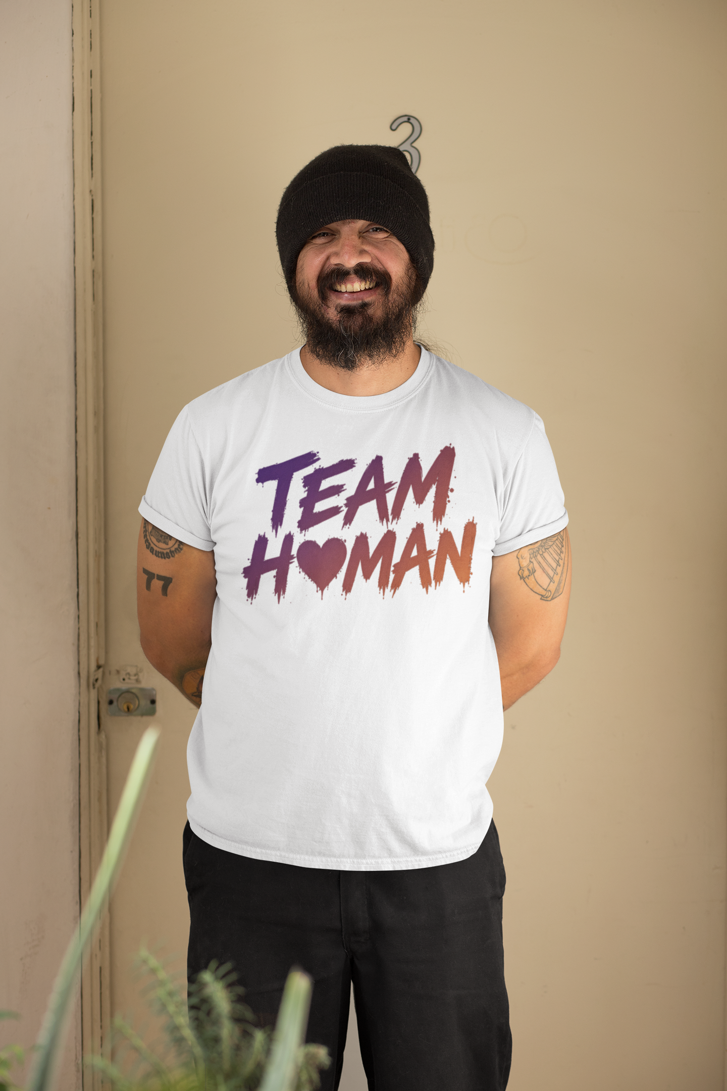 Heavyweight Loose-Fit Graphic T-Shirt - Team Human