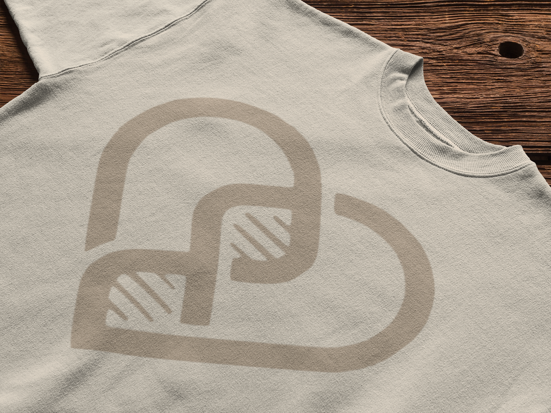 DNA Heart Graphic Natural Organic T-Shirt — Genetics Lover Tee, Science Gift