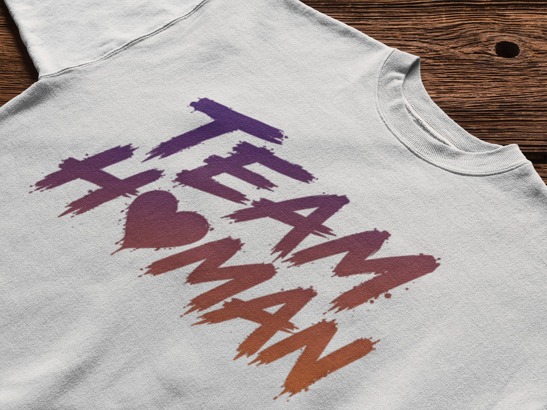 Team Human Graphic Tee — Brush Script Sunset T-Shirt