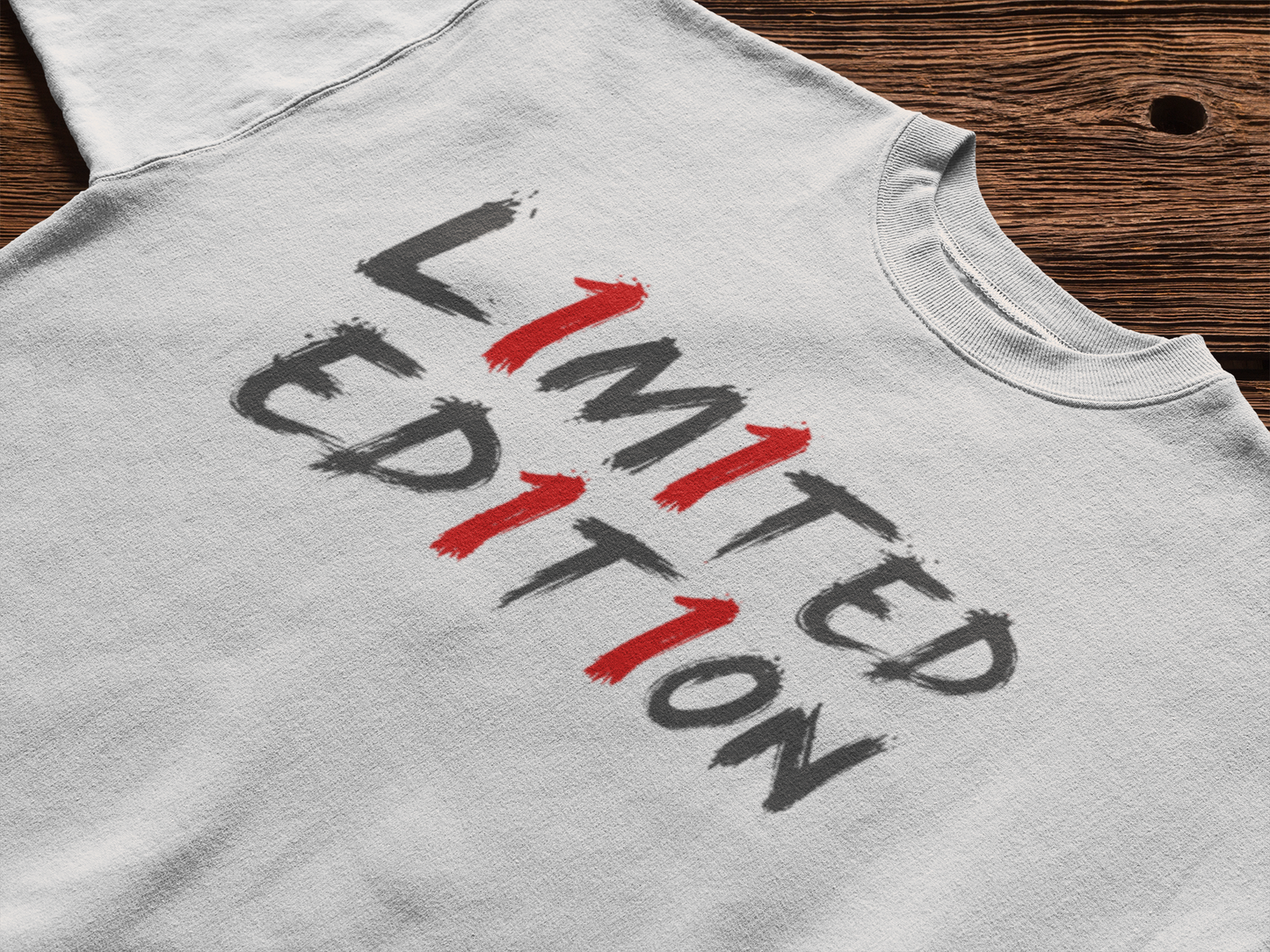 Limited Edition Tee — 'Limited Edition' Graphic Shirt with Red Brushstroke Back '1'