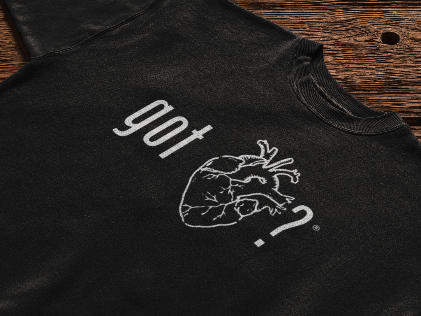 Got Heart? Anatomical Heart Graphic Tee — Oversized Boxy Black T-Shirt