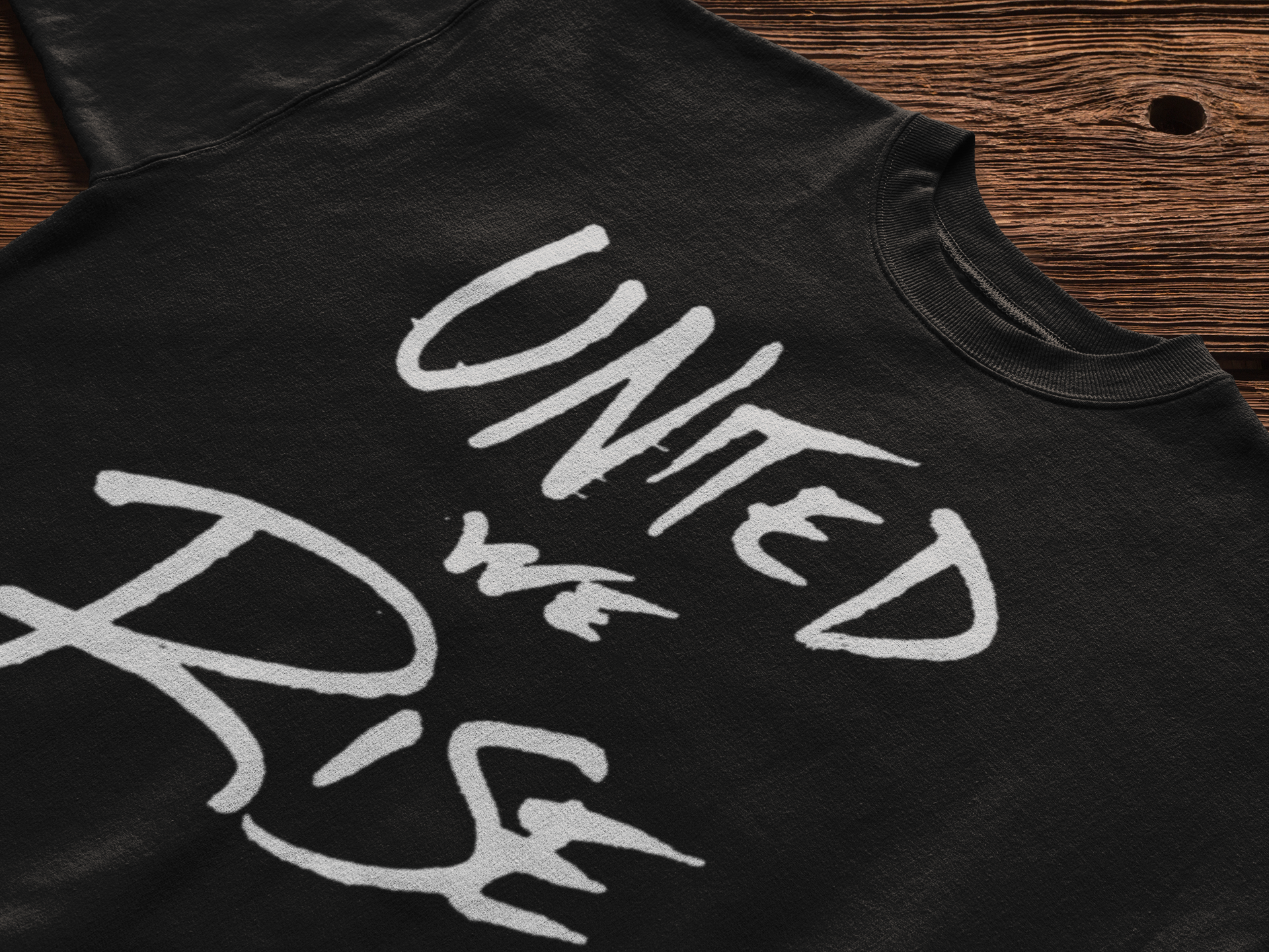 United We Rise Handwritten T-Shirt — Graphic Solidarity Tee