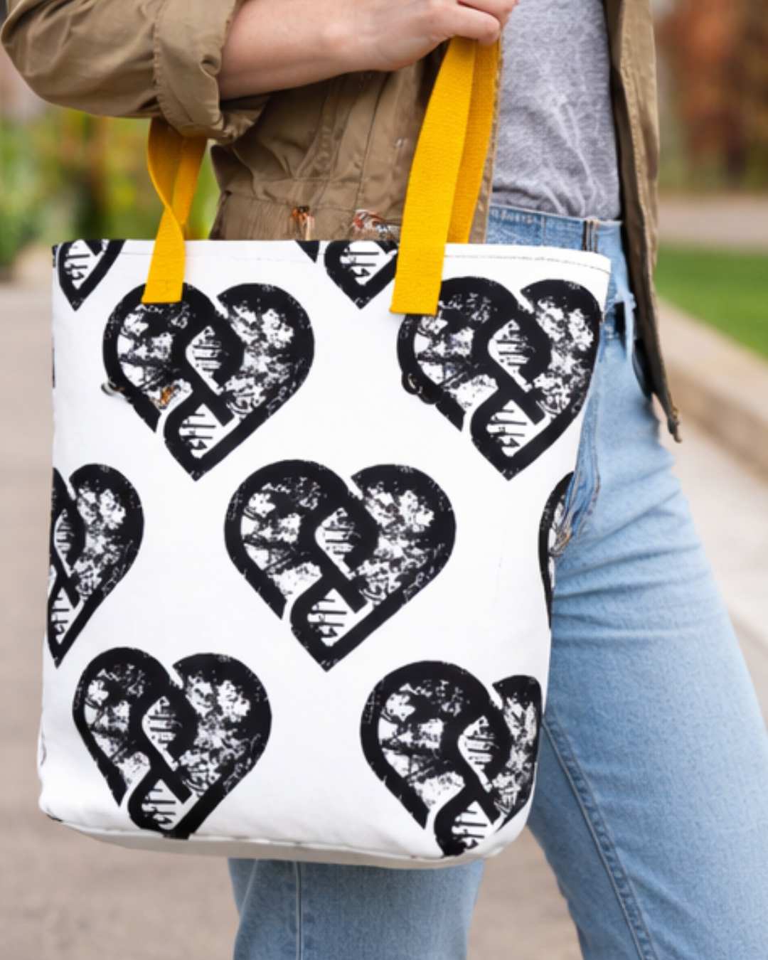 Grunge Heart Pattern - Tote bag