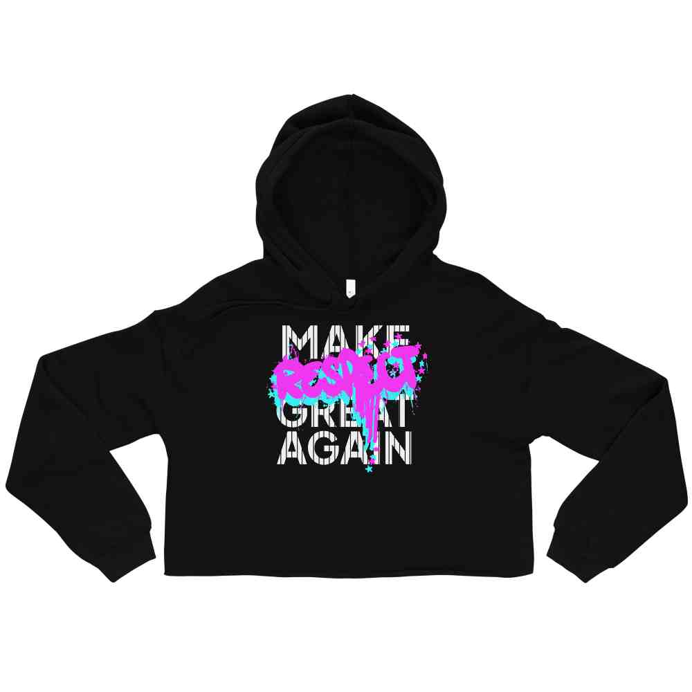 Make Respect Great Again (Pink/Blue)- Crop Hoodie