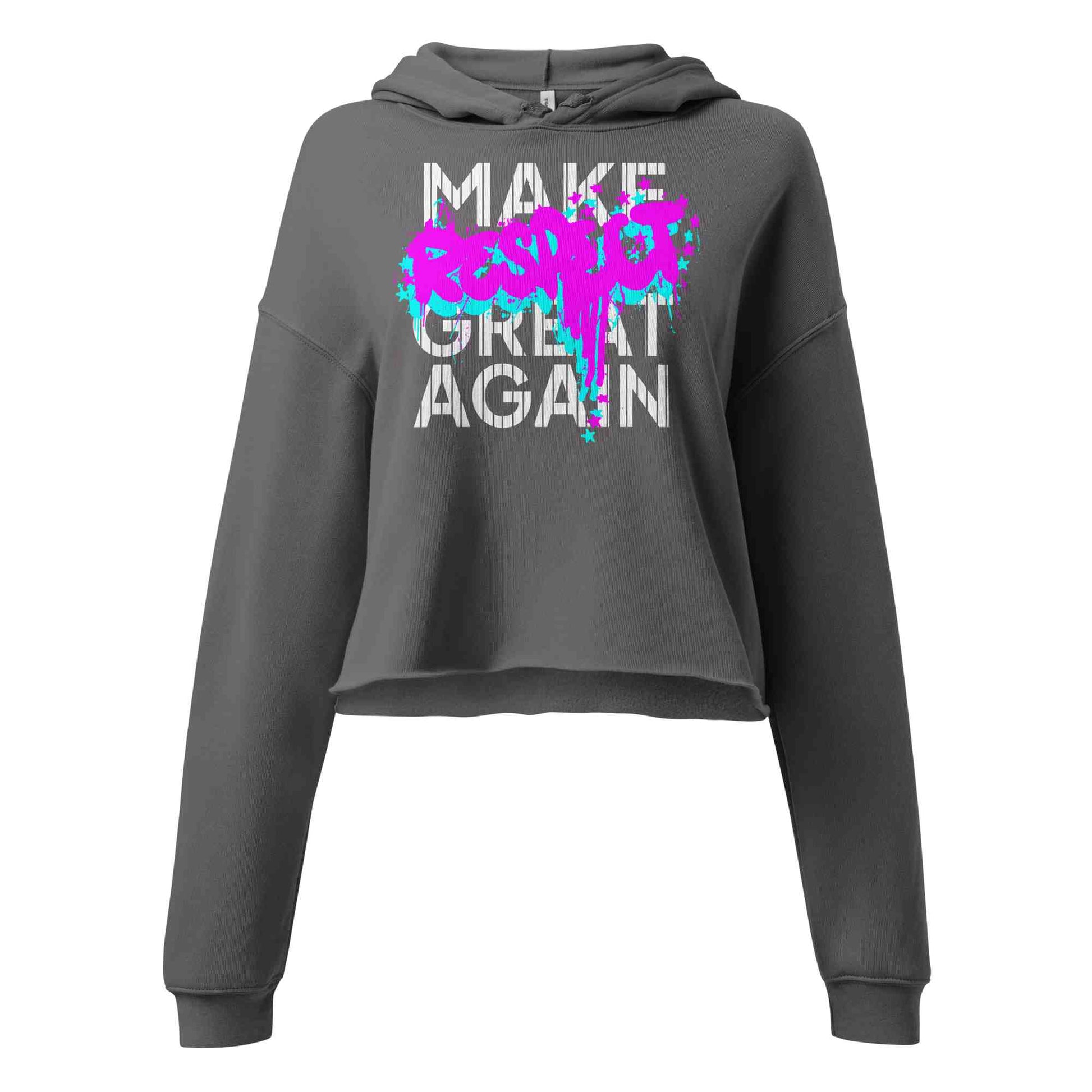 Make Respect Great Again (Pink/Blue)- Crop Hoodie