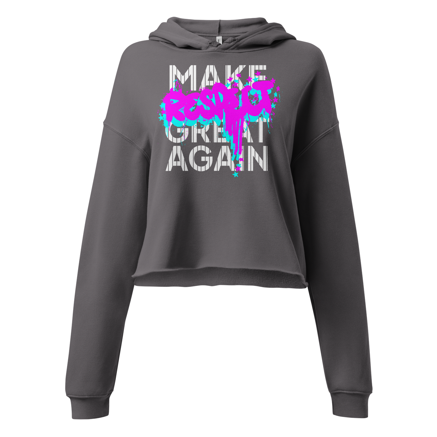 Make Respect Great Again (Pink/Blue)- Crop Hoodie